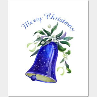 Beautiful Christmas Bell and Mistletoe Posters and Art